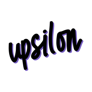 Greek Alphabet: upsilon (black-purple) T-Shirt