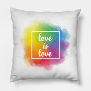 love is love rainbow brush Pillow