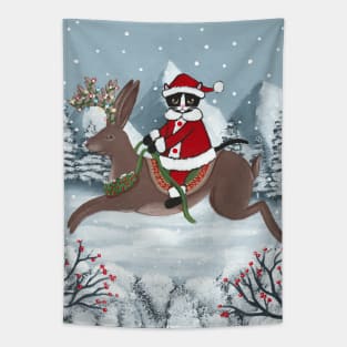 Santa Claws on a Jackalope Full Tapestry