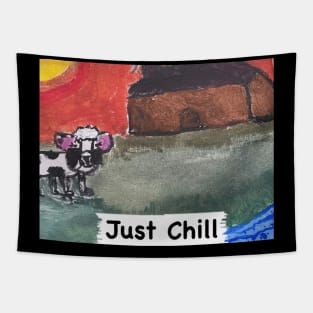 Just Chill--Cow & Barnyard Scene © Tapestry