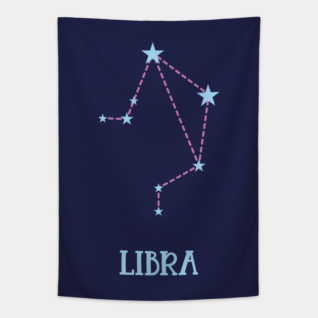 Libra Zodiac Sign Constellation Tapestry by Adrian's Outline