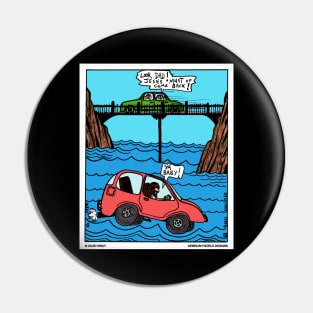 Jesus Driving On Water Funny Christian Novelty Gift Pin