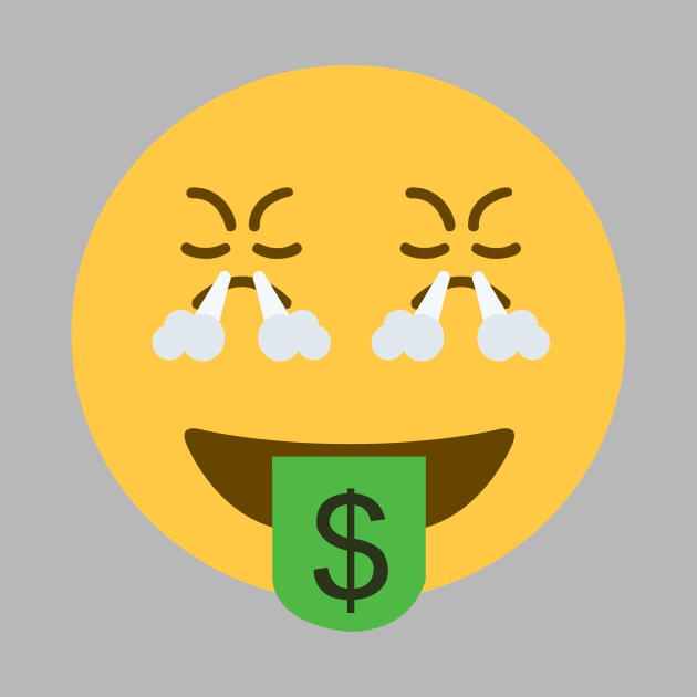 angry money face emoji by Young at heart