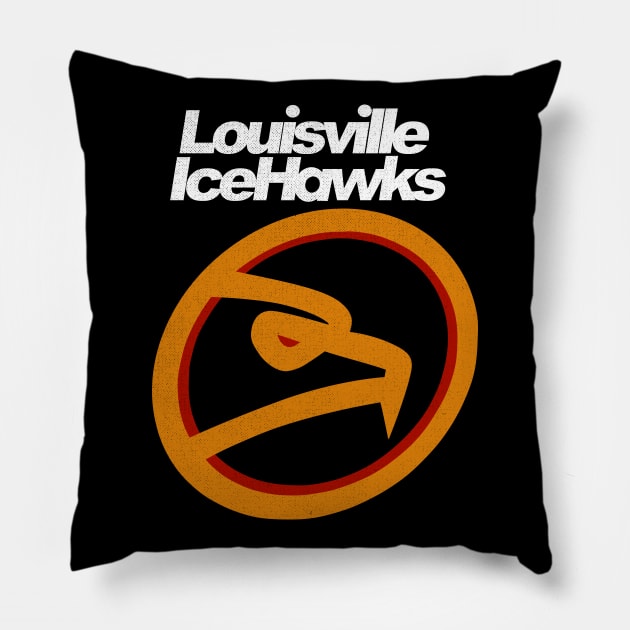 Vintage Louisville IceHawks Hockey Pillow by LocalZonly