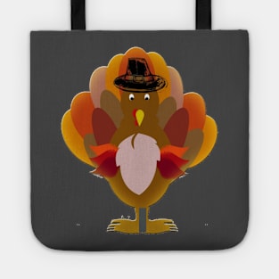 Turkey Face & Running Pilgrim Trot Funny Gift Tote