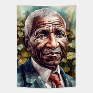 George Washington Carver Watercolor Portrait for Black History Month Tapestry