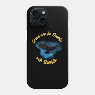 Crow, Beautiful Black and Carrying Gold Chain Phone Case