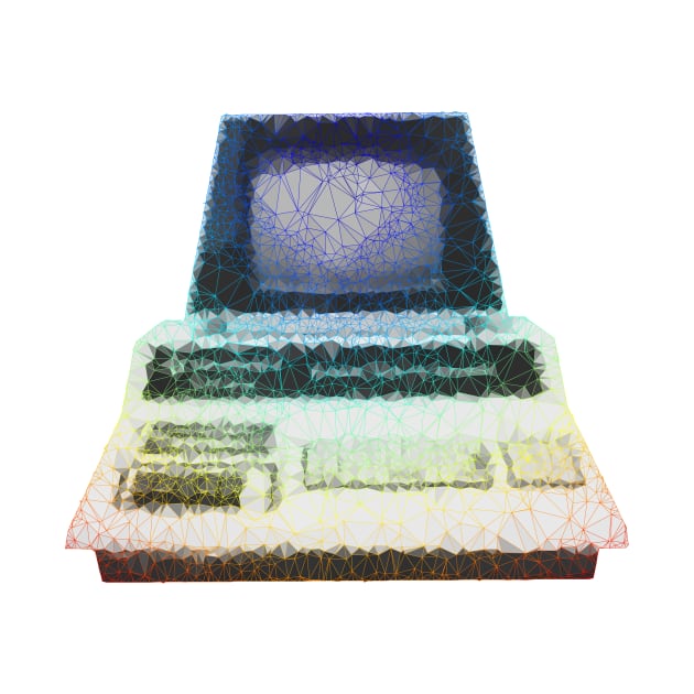 Low Poly Commodore with Gradient Colored Edges by TRIME