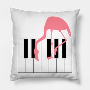 Funny Flamingo Piano Music Theme Pillow