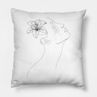 Sensual woman with flower Pillow