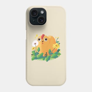 Chicken with flowers  drawing Phone Case