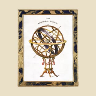 Vintage Astronomy, Artificial or Armillary Sphere with a Decorative Border T-Shirt