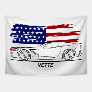 Racing Vette C7 Tapestry