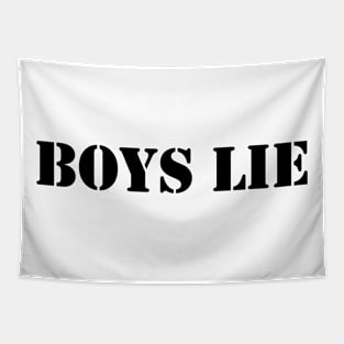 Boys lie - black text Tapestry