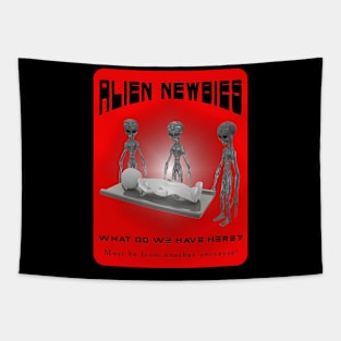 Alien Newbies - Red and Black Tapestry