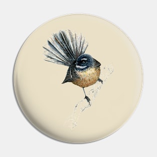 Mr Pīwakawaka -Fantail , New Zealand native bird Pin