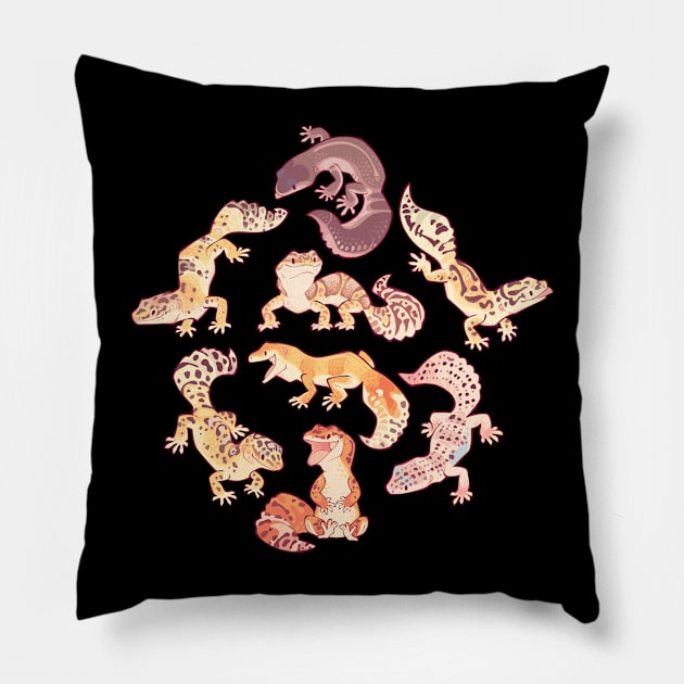 Chub geckos redux no flowers Pillow by Colordrilos