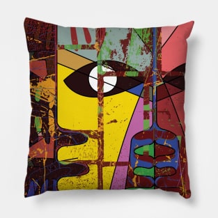 modern geometric abstract eye art Pillow