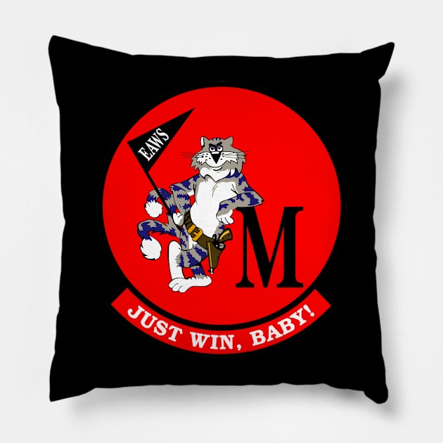 F-14 Tomcat - Just Win, Baby - Red - Clean Style Pillow by TomcatGypsy