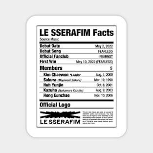 LE SSERAFIM Nutritional Facts 2 Magnet