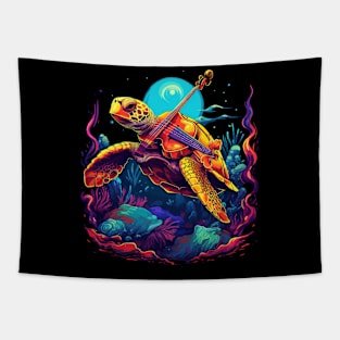 Sea Turtle Playing Violin Tapestry