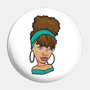 Cute and Fabulous Black Woman Chilling Pin