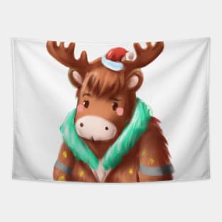 Cute Moose Drawing Tapestry