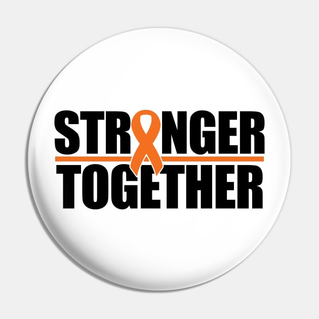 Stronger Together - Orange Ribbon Pin by CuteCoCustom