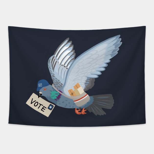 Vote by Carrier Pigeon Tapestry by Das Brooklyn