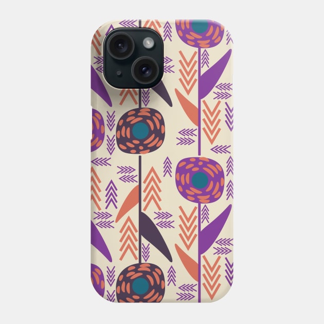 Purple Flowers and Arrows Phone Case by CocoDes