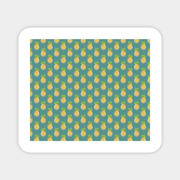 Pastel Pineapple Green Pattern Magnet by saradaboru