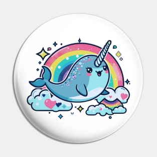 Sweet Seafaring Narwhal Pin