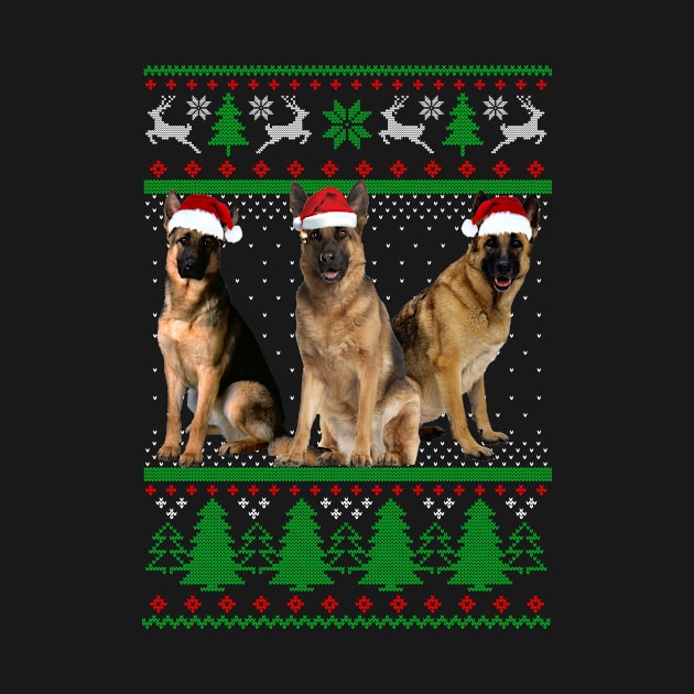 Funny German Shepherd Christmas Santa Hat Xmas by nakos