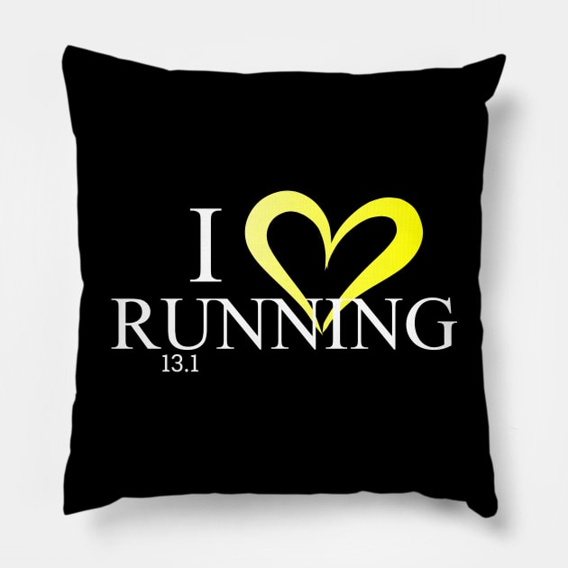 I Love Runnig 13.1 Pillow by ThaFunPlace