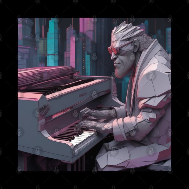 A Cyberpunk Pianist by Musical Art By Andrew