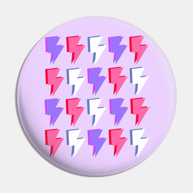 Purple, Pink and Red Lightning Bolts Pattern Pin by OneThreeSix