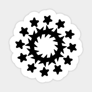 Simple black star circle pattern Magnet