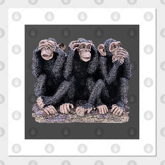 photo Monkey Hear See Speak No Evil Drawings chimps see no evil hear no evil speak no evil