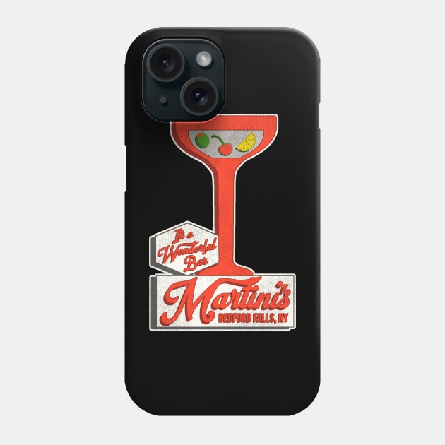 Martini's It's a Wonderful Bar Bedford Falls, NY Phone Case by darklordpug