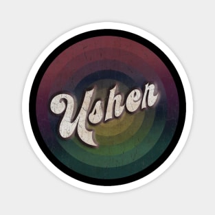 retro vintage circle Usher Magnet