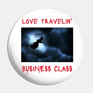 WITCH ON BROOM LOVES TRAVELING - Happy Halloween | Halloween Costume | Funny Halloween Pin