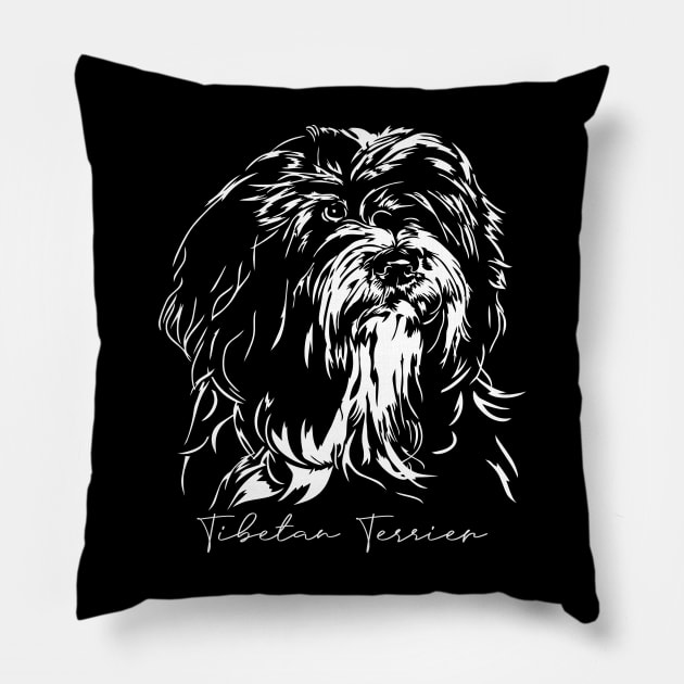 Tibetan Terrier dog lover portrait Pillow by wilsigns