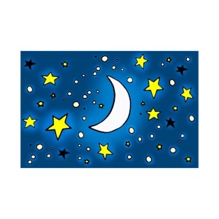 Night sky with stars and moon T-Shirt