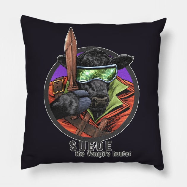 Suede the Vampire Hunter Pillow by ThirteenthFloor