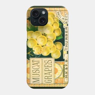 Vintage Muscat Grapes Thurber Fruit Crate Label Phone Case