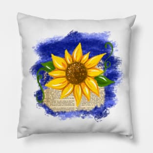 Bookish Sunflower Pillow