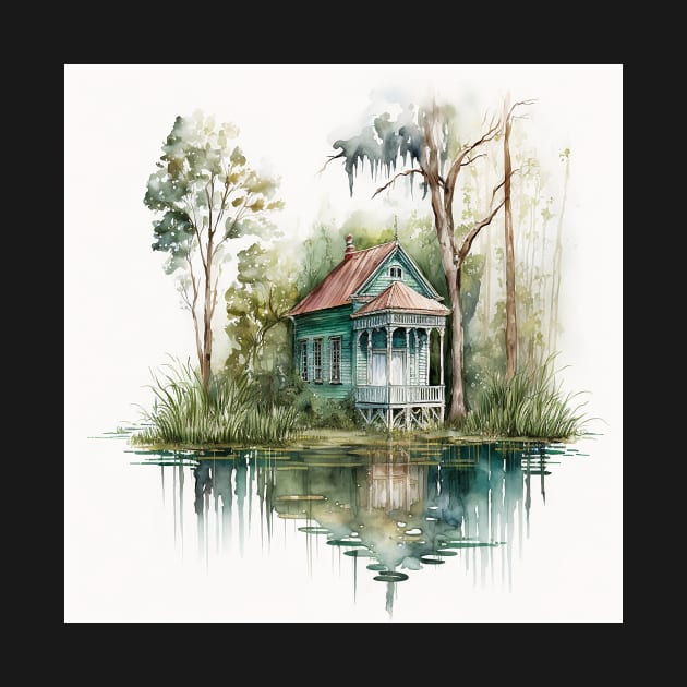 Bayou Cabin Ornament by Abili-Tees