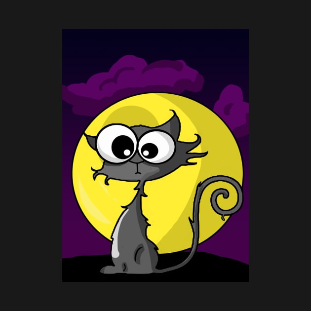Cartoon Spooky Cat by RG Illustration