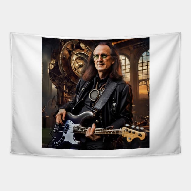 Geddy Lee Rush Time Stand Still Steampunk Tapestry by IconsPopArt
