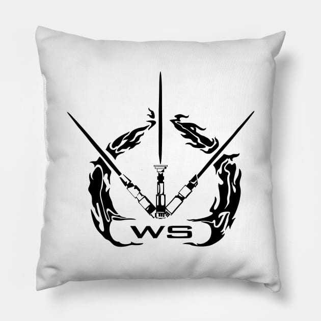 WarSabers Logo B/W Pillow by WarSabers